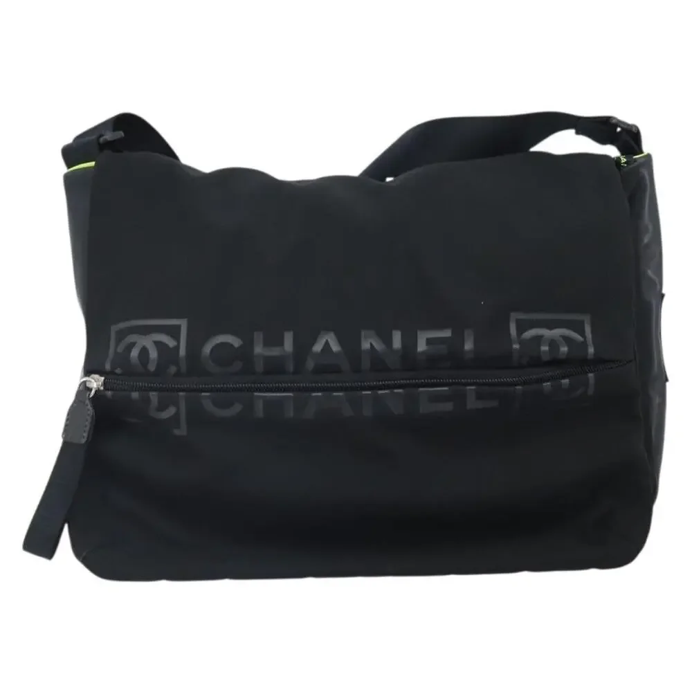 Chanel Nylon Sports Line Shoulder Bag Black